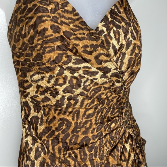 Vintage Gillian Leopard Ruched Midi Dress - Picture 6 of 10